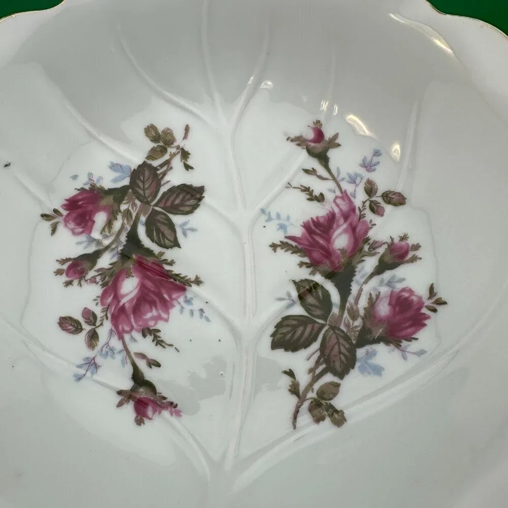 VINTAGE HAND PAINTED PORCELAIN CANDY DISH, MADE IN JAPAN